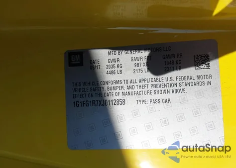 2018 Chevrolet Camaro 2Ss from USA, damaged, VIN 1G1FG1R7XJ0112858